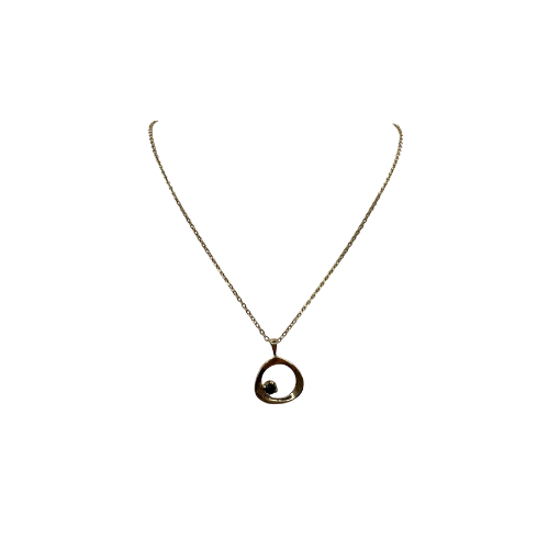 9ct Gold Sapphire Pendant on Fine Belcher Chain, 16in, 1.9g Hallmarked Not Scrap
