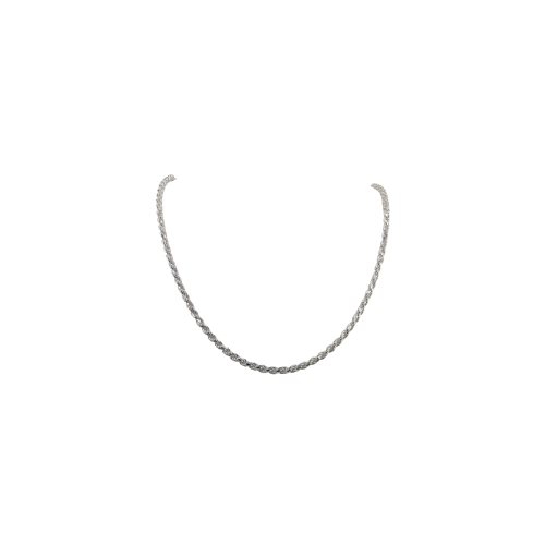 Sterling Silver 2.5mm Wide Rope Chain, 23in Length, 16g Hallmarked