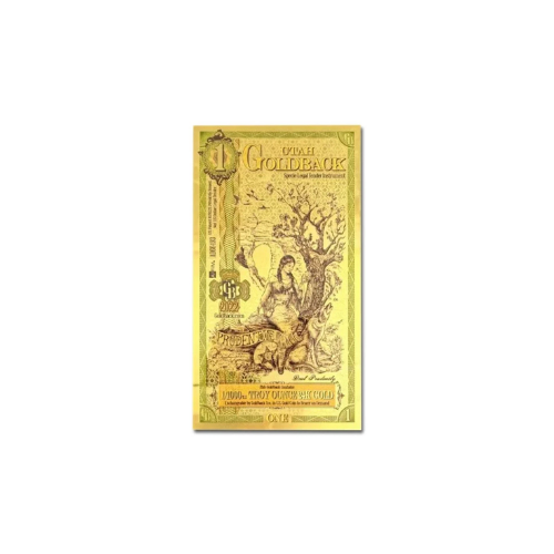 1 Utah Goldback Note 1/1000oz of 24k Gold