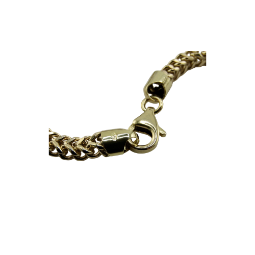 9ct Yellow Gold Franco Bracelet, 4.5mm Width, 7.5in Length, 12.2g Hallmarked