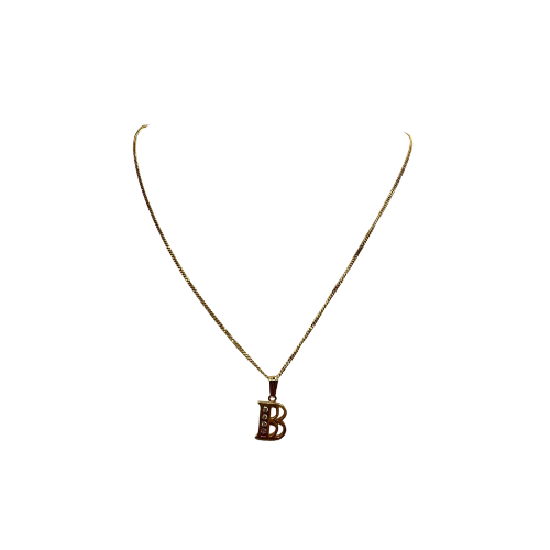 18ct Gold and Diamond B Pendant And Chain by Coster Diamonds, Hallmarked 2.7g