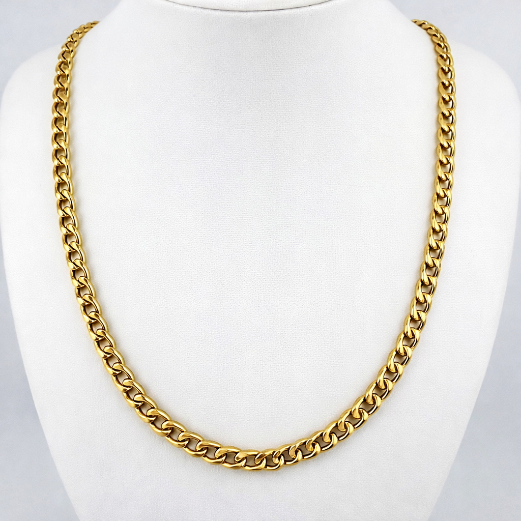 9ct Gold Curb Chain, 24in L, 4.1mm W, Hallmarked 8.9g,