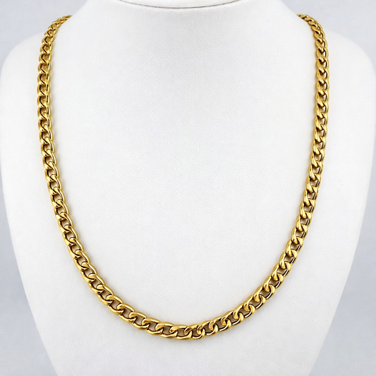 9ct Gold Curb Chain, 24in L, 4.1mm W, Hallmarked 8.9g,