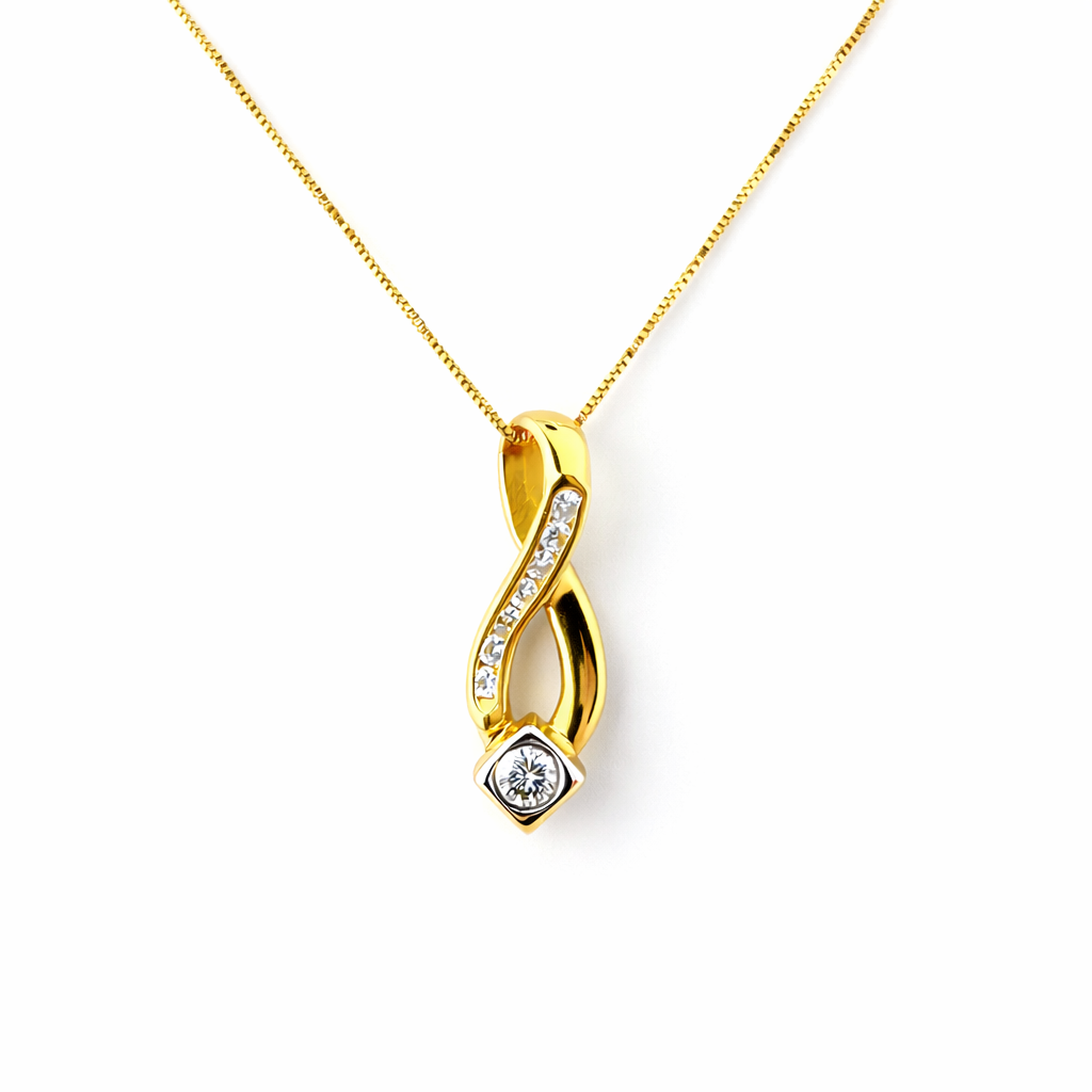 18ct gold pendant with 0.4ct diamond, 18in box chain, hallmarked, 4.1g.
