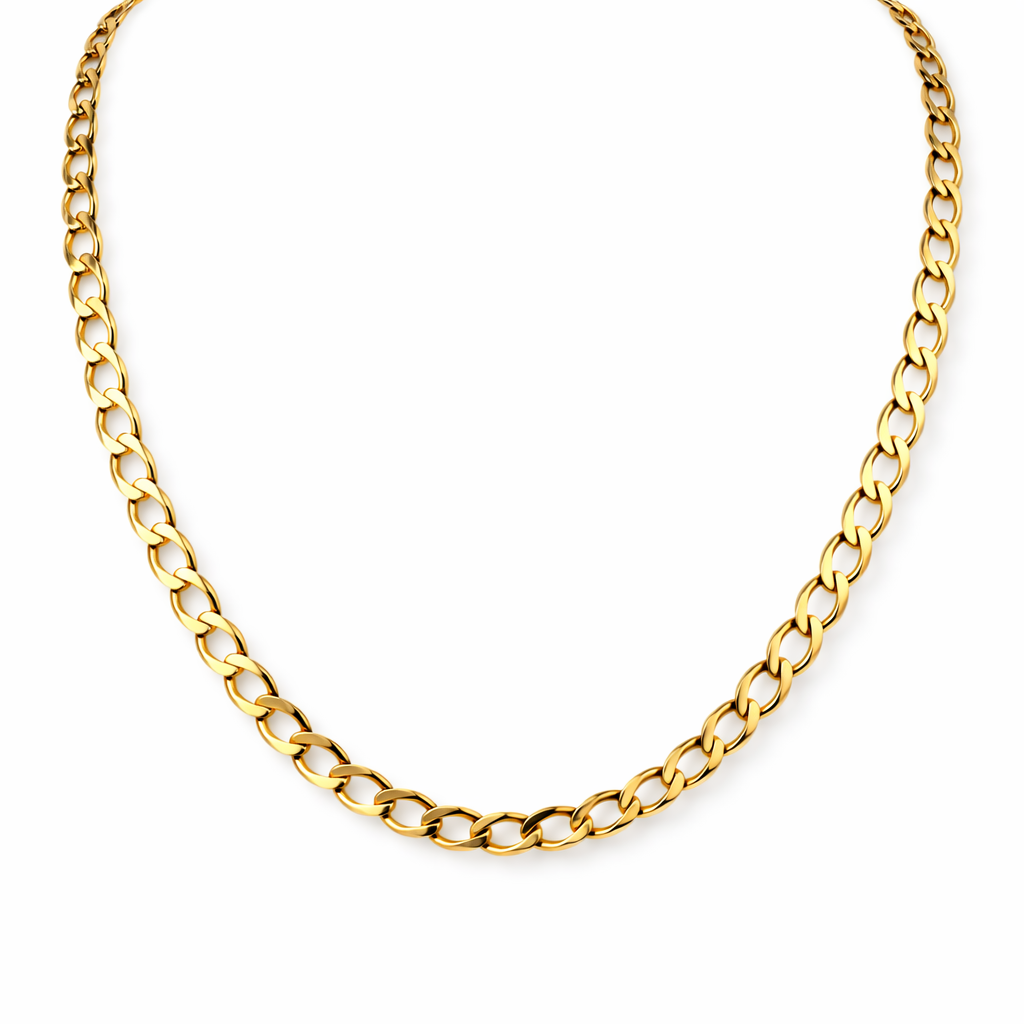 9ct Gold Curb Chain, 4.7mm wide, 20in long, hallmarked, 11.2g, precious metals jewelry.