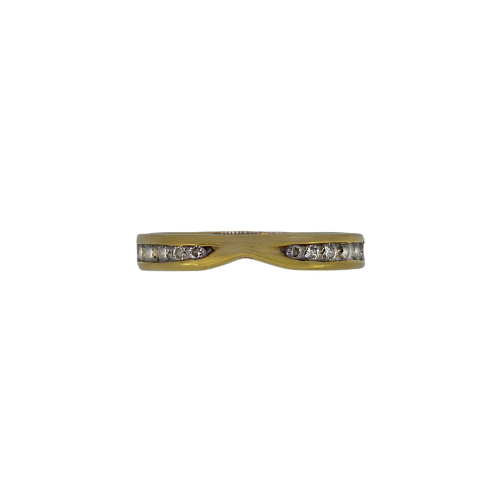18ct Gold Diamond Set Band 0.2ct Approx, Size M1/2, Hallmarked 3.1g