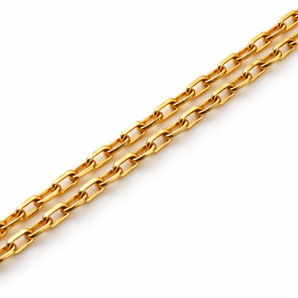 9ct gold box chain, 18in length, 1mm width, 2.4g, hallmarked, elegant jewelry piece.