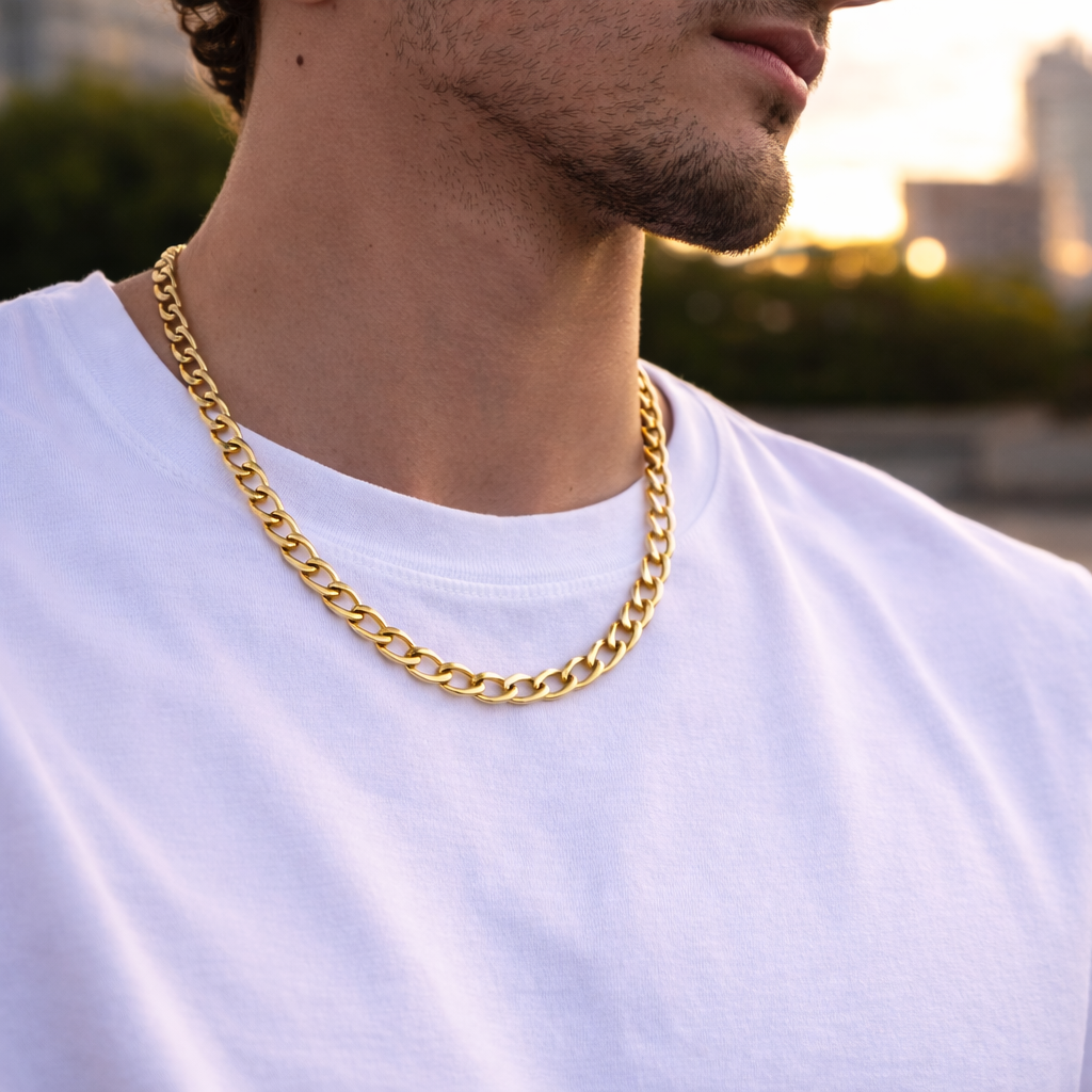 9ct Gold Curb Chain, 5.2mm W, 20in L, Hallmarked 13.3g