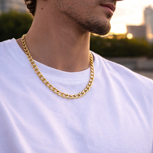 9ct Gold Curb Chain, 5.2mm W, 20in L, Hallmarked 13.3g