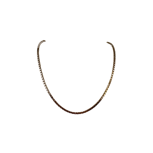 9ct Ladies Gold Box Chain, 40cm Length, 2.5mm Wide, Hallmarked 11g, Not Scrap