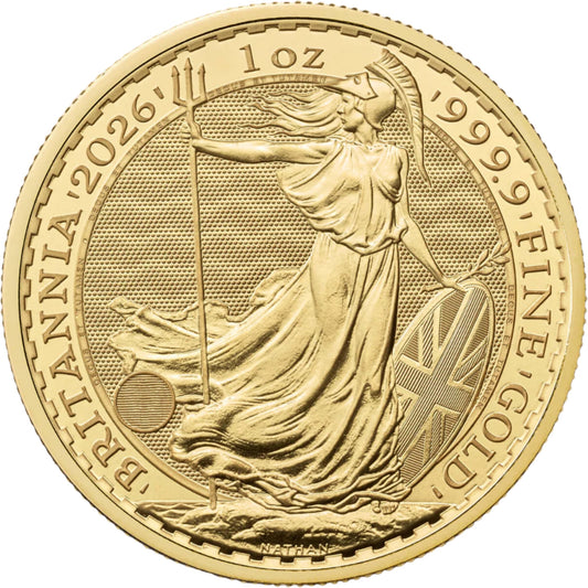 Britannia 2026 Royal Mint 1oz Gold Bullion Coin CGT Free