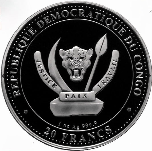 2024 Suchomimus Prehistoric Life Congo 1oz 999 Silver Bullion Coin