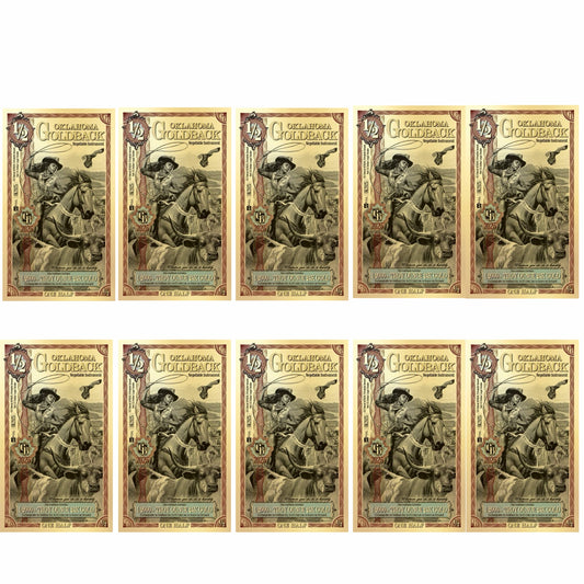 10 x 1/2 Oklahoma Goldback 10 x 1/2000oz of 24k Gold (Copy)