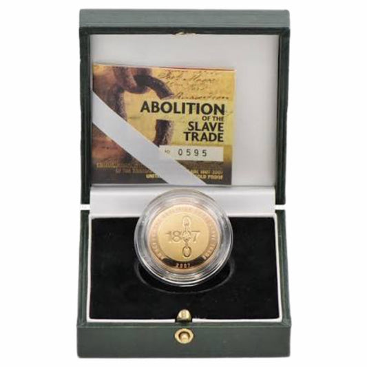 2007 Two Pound Gold Proof Coin, 22ct, 16g, commemorating Abolition of Slave Trade, displayed in case with booklet.