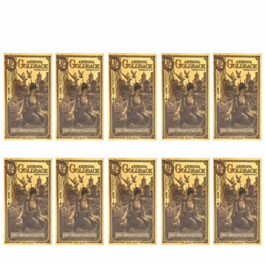 10 x 1/2 Arizona Goldback 10 x 1/2000oz of 24k Gold