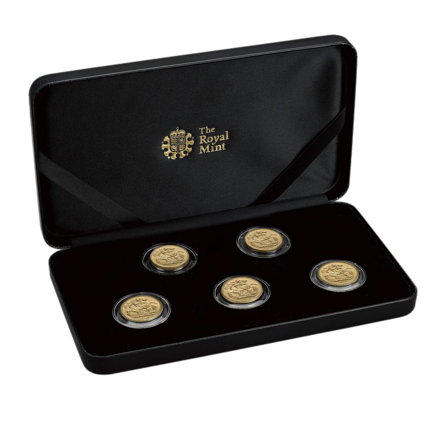 1918 Branch Mint 5 Coin Sovereign Set Colonial Mints (All Branches - 30g of 22ct gold) In Royal Mint Box with COA
