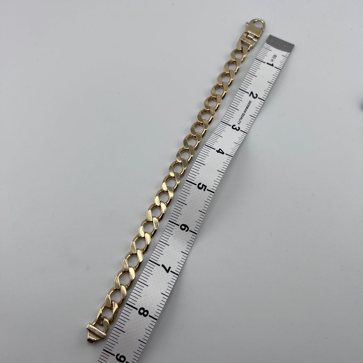 Mens 9ct Yellow Gold Curb Bracelet 39.65g 9 Inch 9.7mm UK Hallmarked