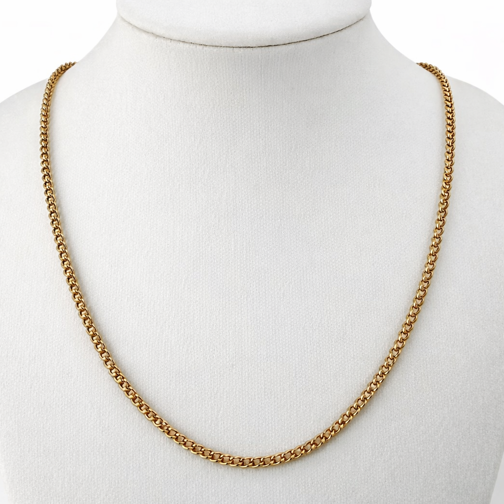9ct Gold Curb Chain, 2.2mm W, 18in L, Stamped 9ct 5.2g