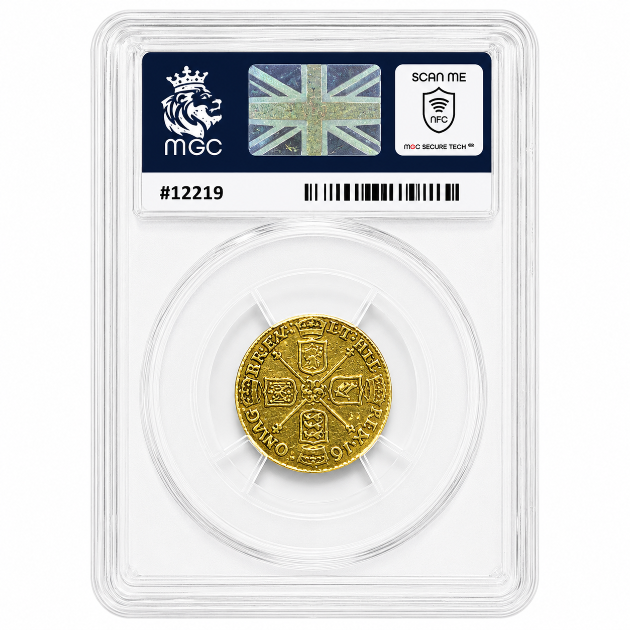 1680 Charles II 2nd Bust Half Guinea Graded VF35 by MGC, approx 4.2g of 22ct Gold