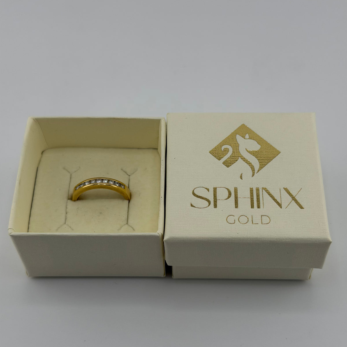18ct Gold Natural Diamond 1/2 Eternity Ring 0.33ct Size P 3.34g
