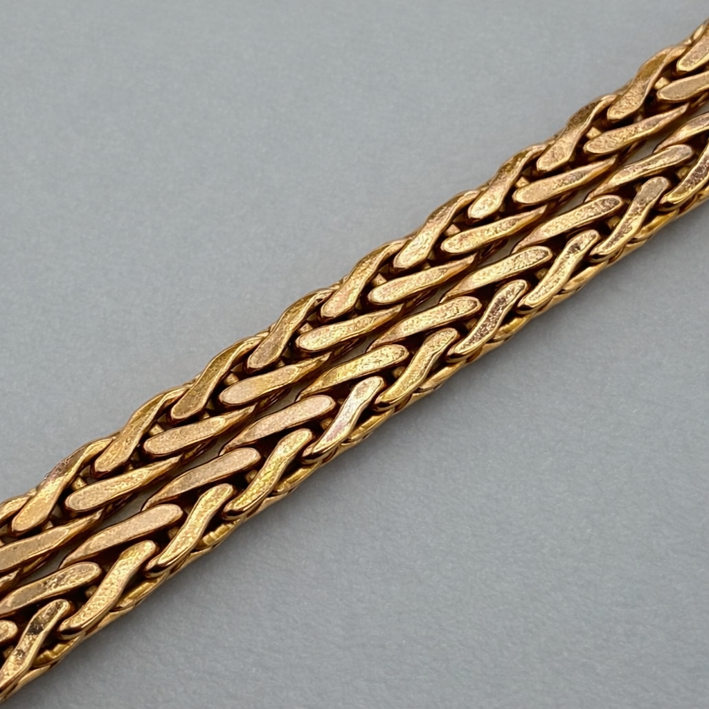 9ct Gold Wheat Link Chain, 2.2mm W, 15in L, Hallmarked 6g Not Scrap