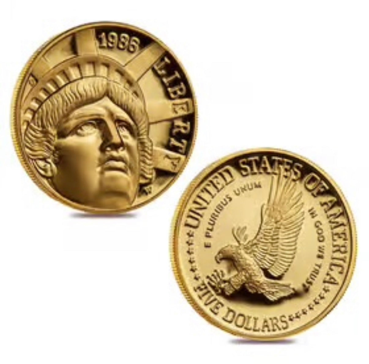 1986 W/S Gold / Silver Commem Statue of Liberty Proof 3-Coin Set Boxed with COA