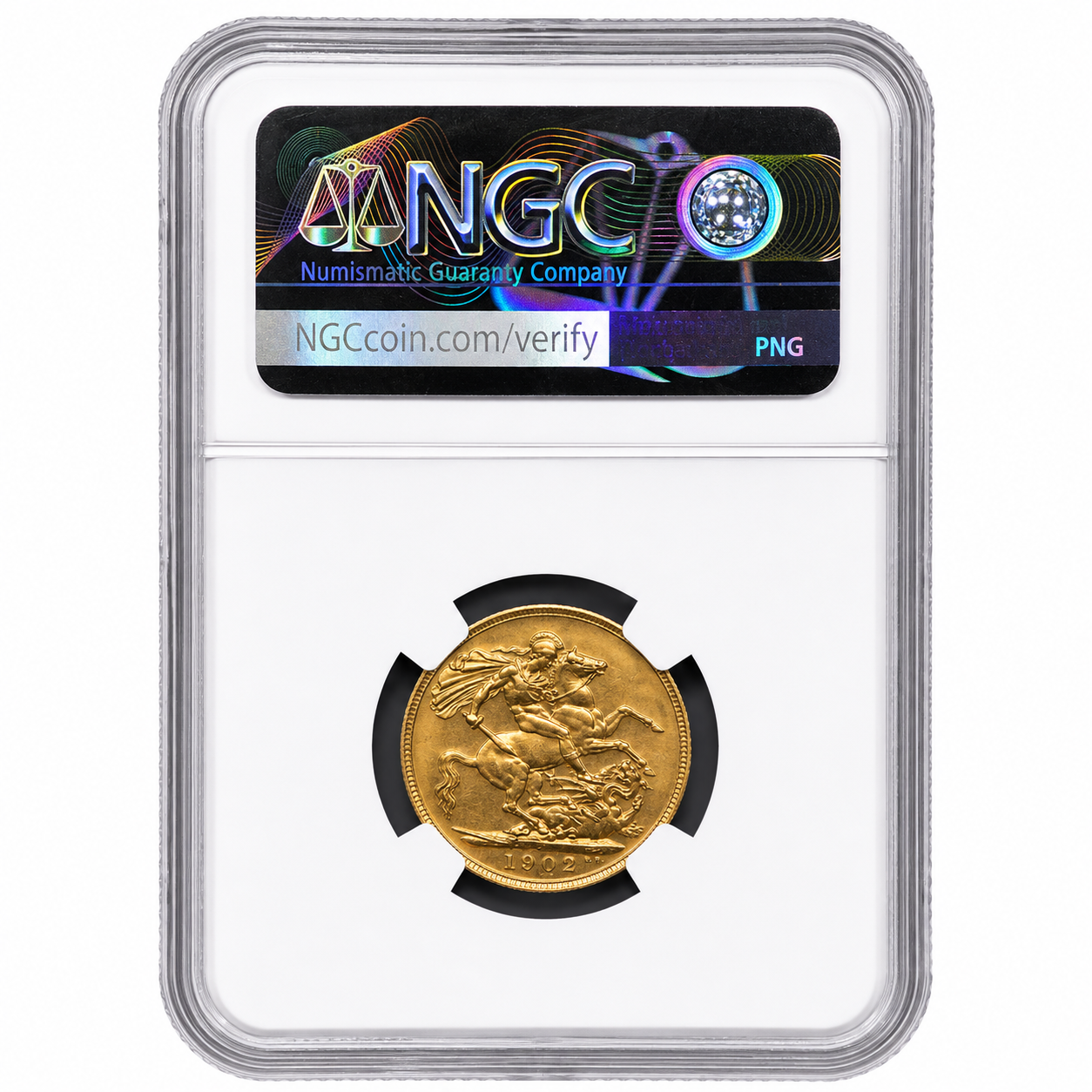 1902 Edward VII Matt Proof Gold £1 Full Sovereign Coin Graded by NGC as PF61 (7.98g of 22ct Gold)