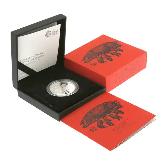 2019 UK Lunar Pig 1oz Royal Mint Proof Silver Coin