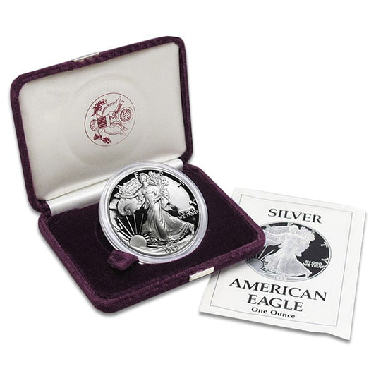 1989 USA Eagle 1oz Proof Silver Coin Boxed with COA