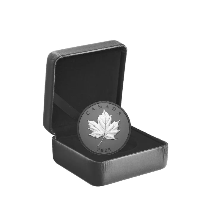 2025 Canada $20 1-Oz Silver Elegant Maple Leaf Black Rhodium Gem Proof Boxed with COA