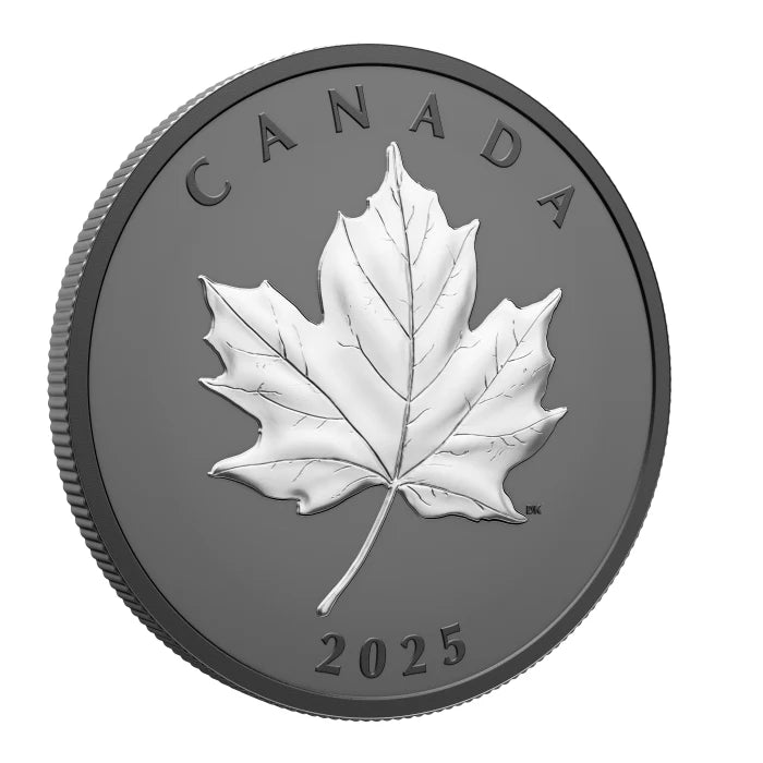 2025 Canada $20 1-Oz Silver Elegant Maple Leaf Black Rhodium Gem Proof Boxed with COA