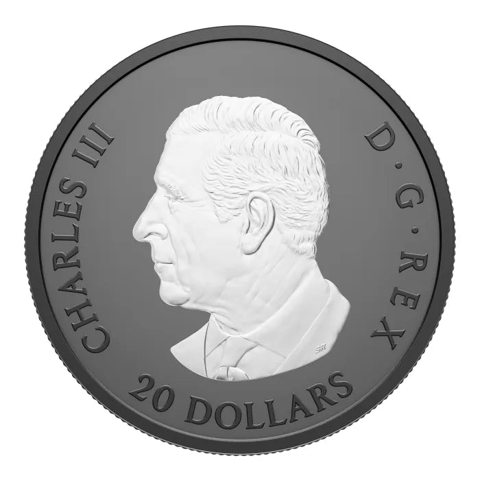 2025 Canada $20 1-Oz Silver Elegant Maple Leaf Black Rhodium Gem Proof Boxed with COA