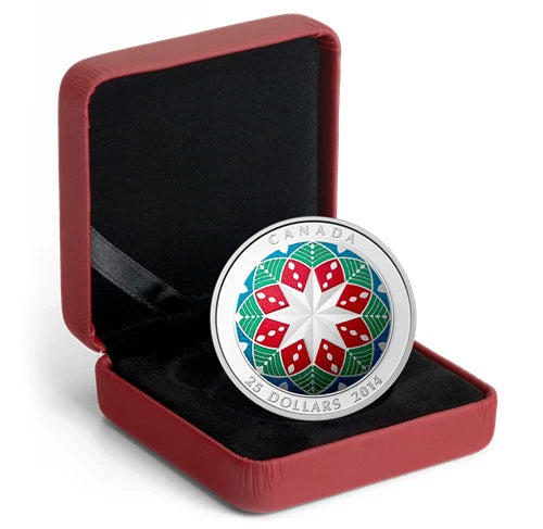 2014 $25 Fine Silver Ultra-High Relief Coloured Coin – Christmas Ornament Boxed