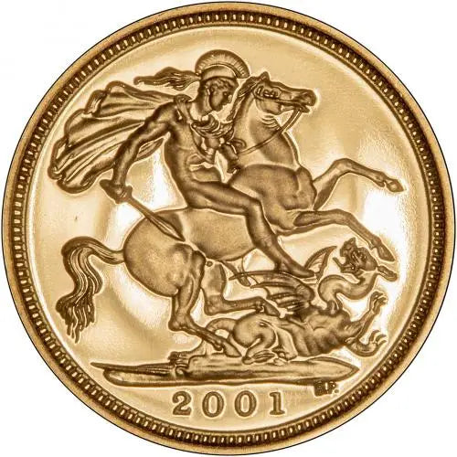 2001 Gold Half Sovereign Elizabeth II Proof, Royal Mint Boxed with COA