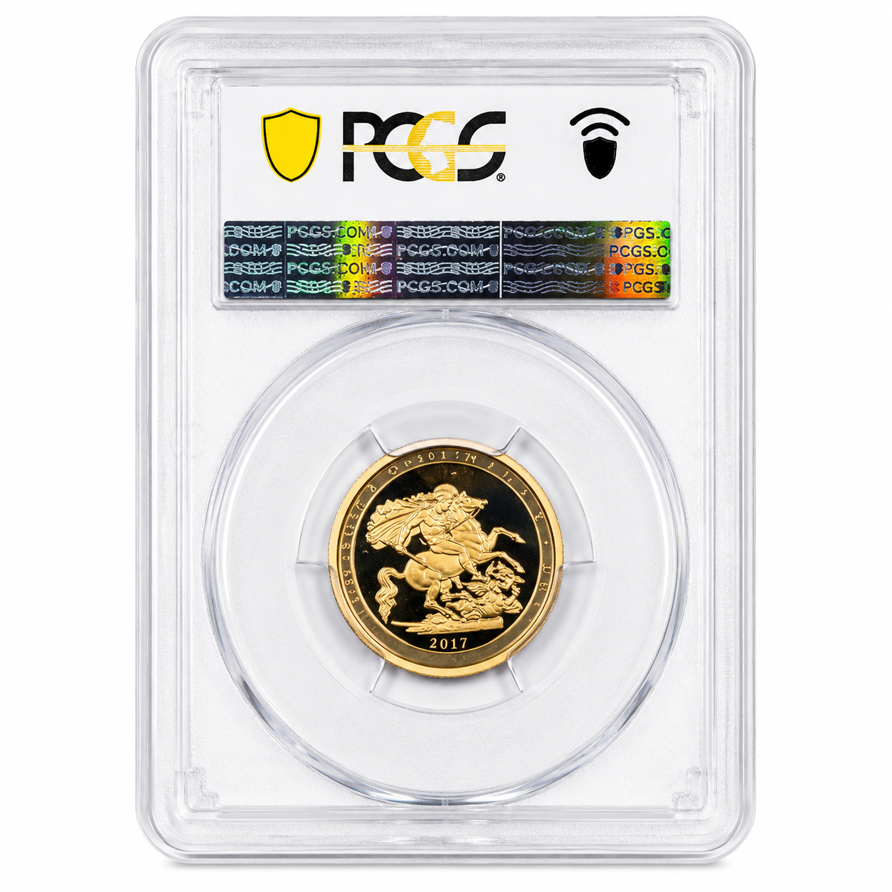 2017 Queen Elizabeth II 200th Anniversary (5th Head) 22ct Gold Proof Full Sovereign Coin Box with COA PR69DC PCGS