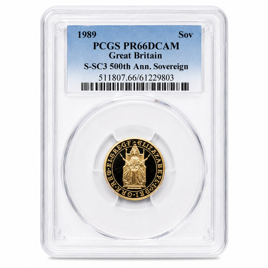 1989 Tudor Rose £1 Full Sovereign Gold Proof Coin PCGS Graded PF66