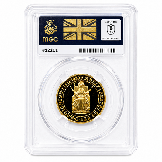 1989 Tudor Rose £2 Pound Double Sovereign Gold Proof Coin MGC Graded PF69