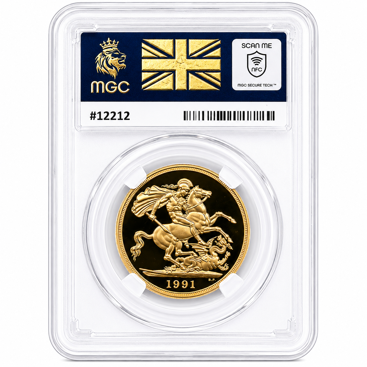 22ct Gold Double Proof Sovereign Elizabeth II 1991, MGC Graded PF70