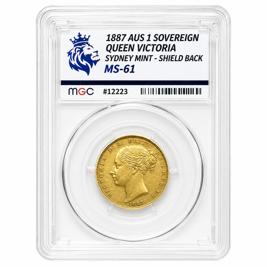 Gold Sovereign (Sydney Mint) Victoria Young Head (Shield Back) Gold Coin MS61MGC