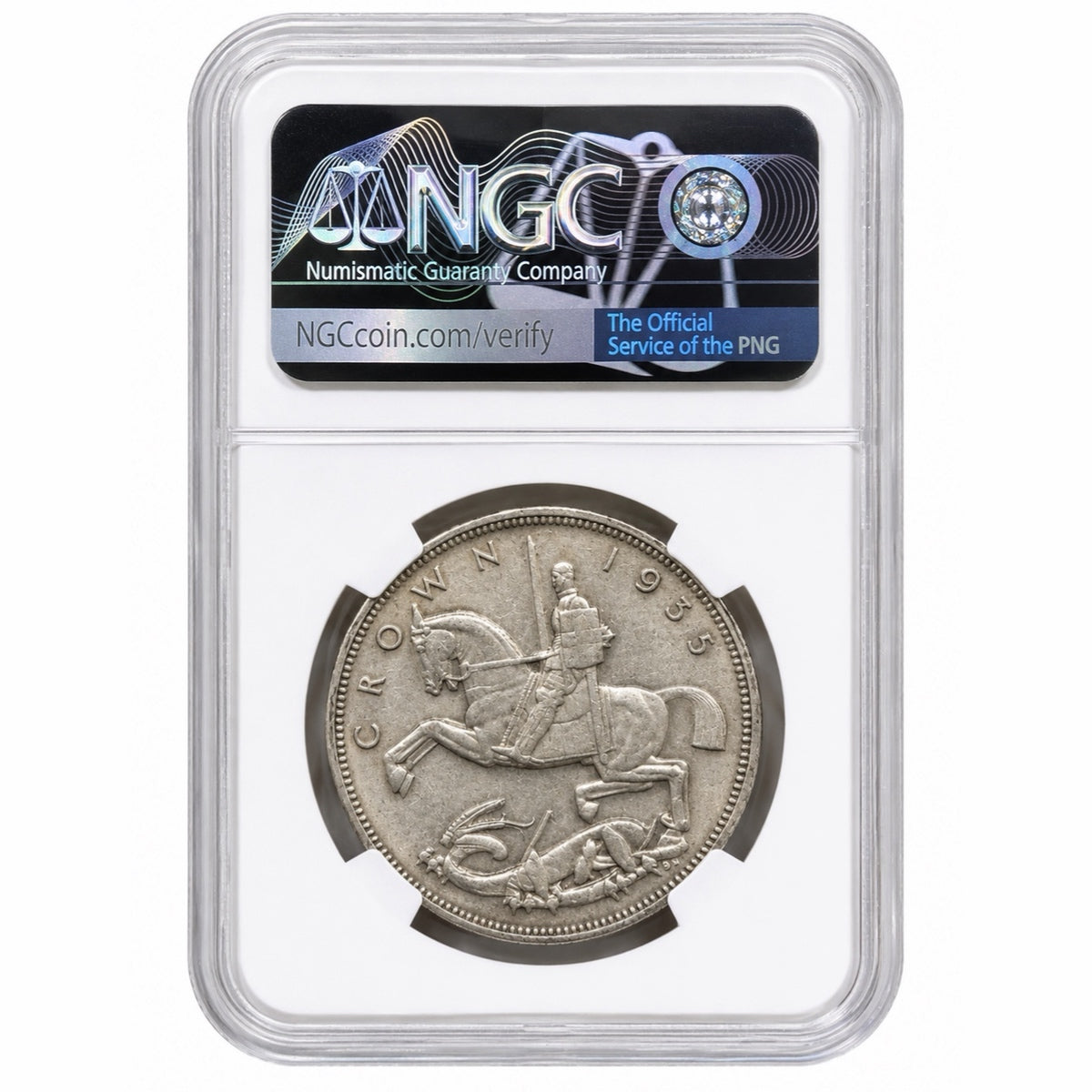 1935 George V "Rocking Horse" Crown Graded by NGC as MS62