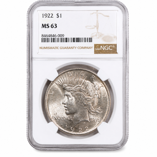 1922 Peace Silver Dollar MS63 NGC