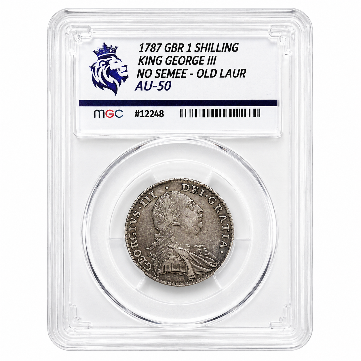 George III 1787 Shilling Without Semée of Hearts MGC AU50