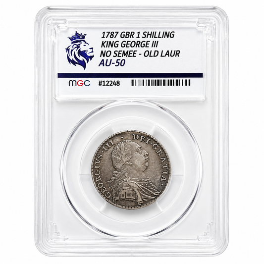 George III 1787 Shilling Without Semée of Hearts MGC AU50