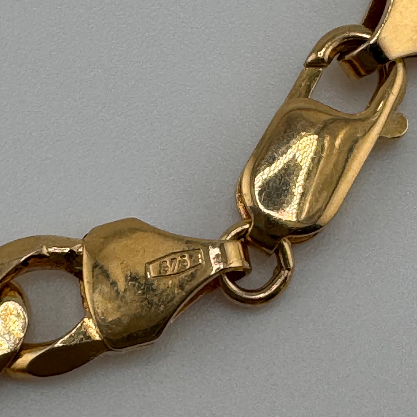 9ct Gold Curb Chain, 7mm Wide, 18in Long, Stamped 375, 30g