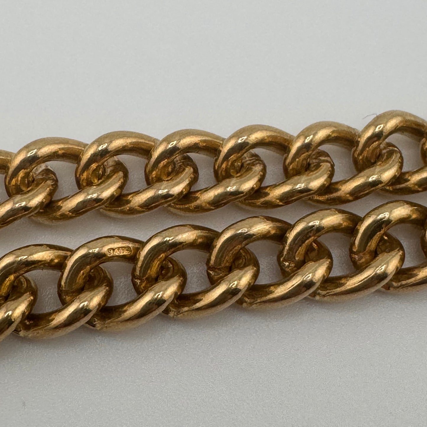 9ct Gold Vintage Curb Braclet, 7.2mm Wide, 7.5in Long, 25.72g Hallmarked