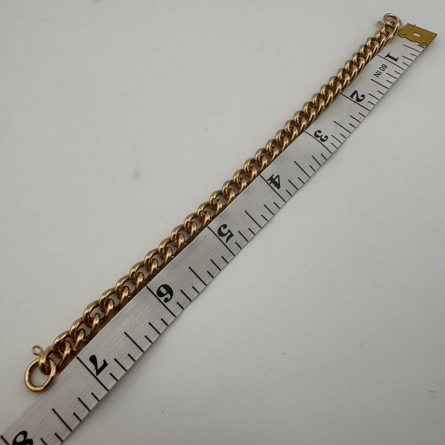 9ct Gold Vintage Curb Braclet, 7.2mm Wide, 7.5in Long, 25.72g Hallmarked