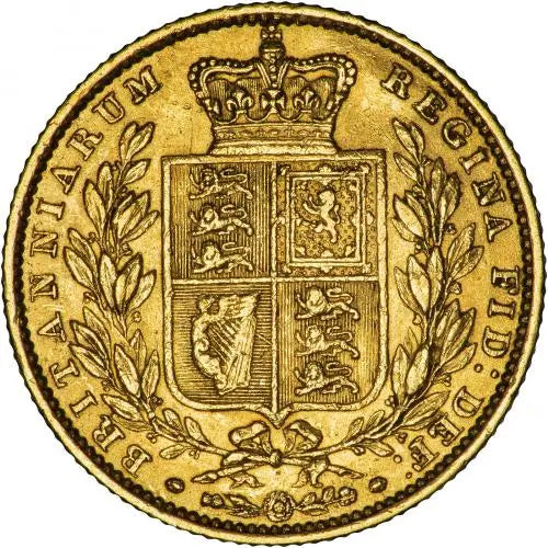 1850 Gold Full Sovereign Victoria London Mint 7.98g of 22ct Gold AU Grade