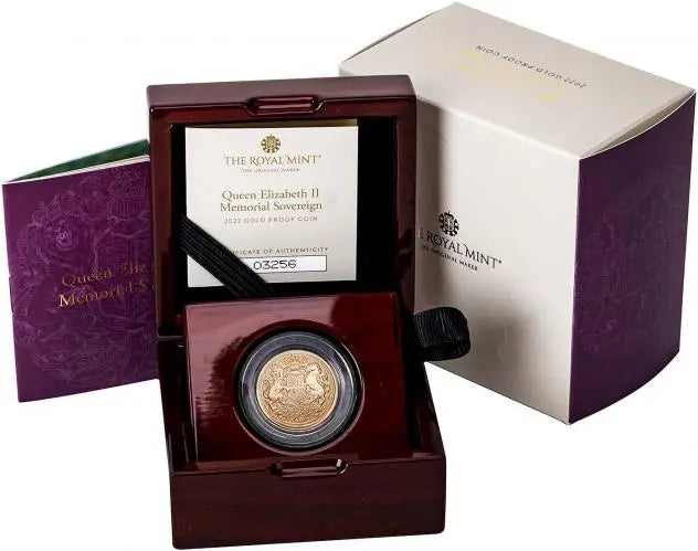 2022 Queen Elizabeth II Gold Sovereign Memorial Proof Coin, boxed with COA, CGT Free, Royal Mint.
