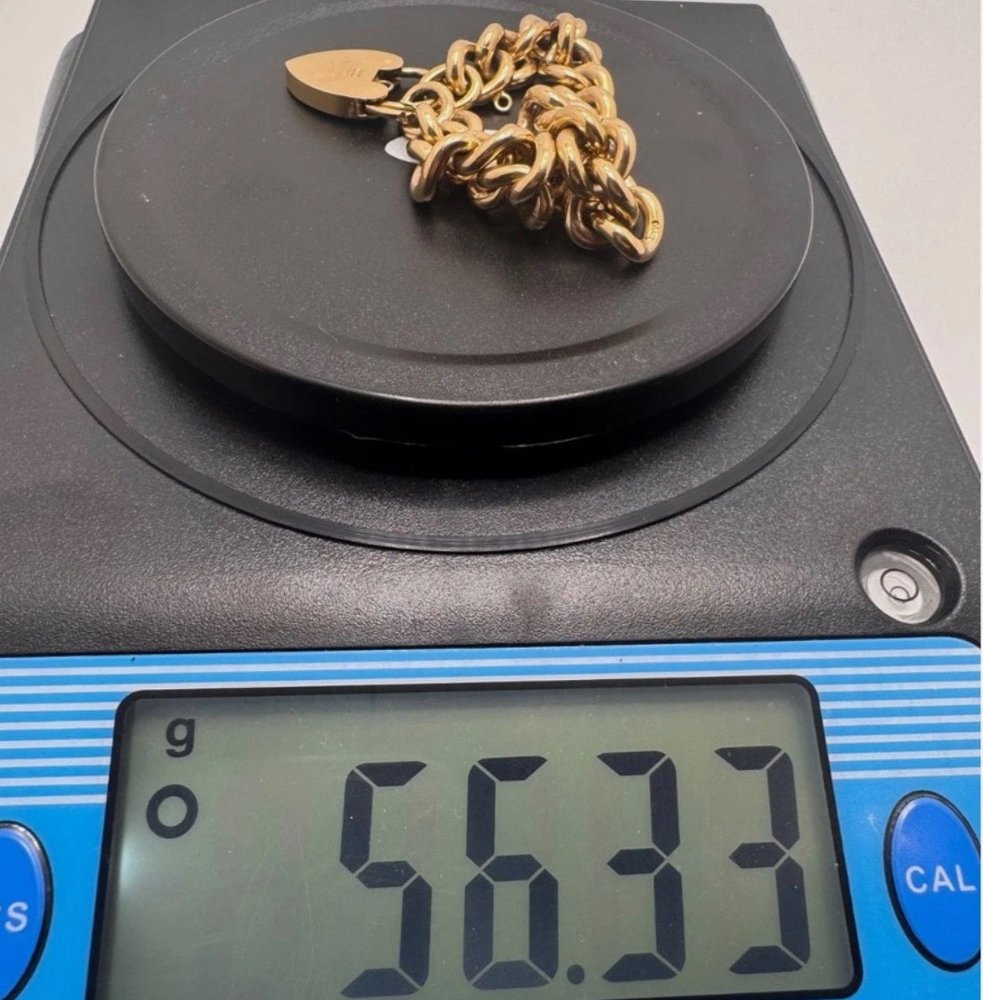 9ct Gold Solid Curb Link Braclet, 7in L, 10mm W, Hallmarked 56.3g