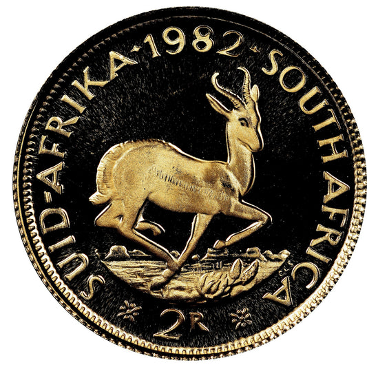 1983 2 Rand Proof South African 22ct Gold Coin, PF66UC NGC Graded